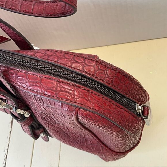 Rellic Croc Purse Burgundy Front and Back Straps With Buckles NWT - Picture 8 of 16